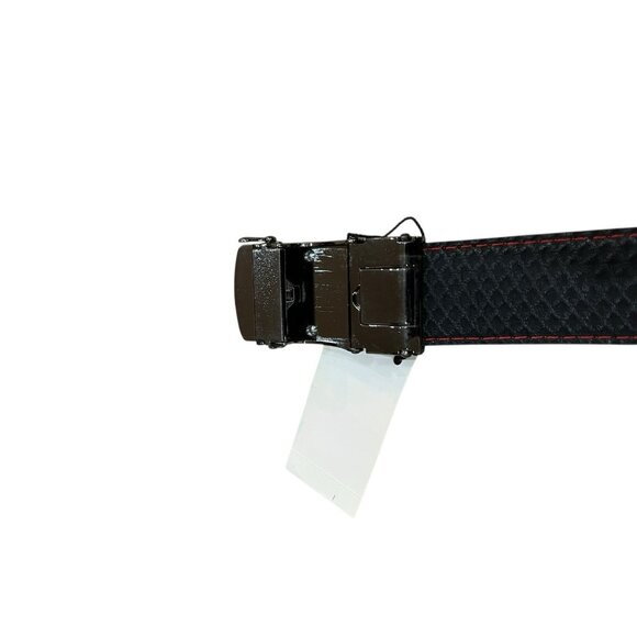 PLATINI Men’s Medium Textured Black Auto Press Gold Tone Panther Belt Buckle NWT - Picture 3 of 5